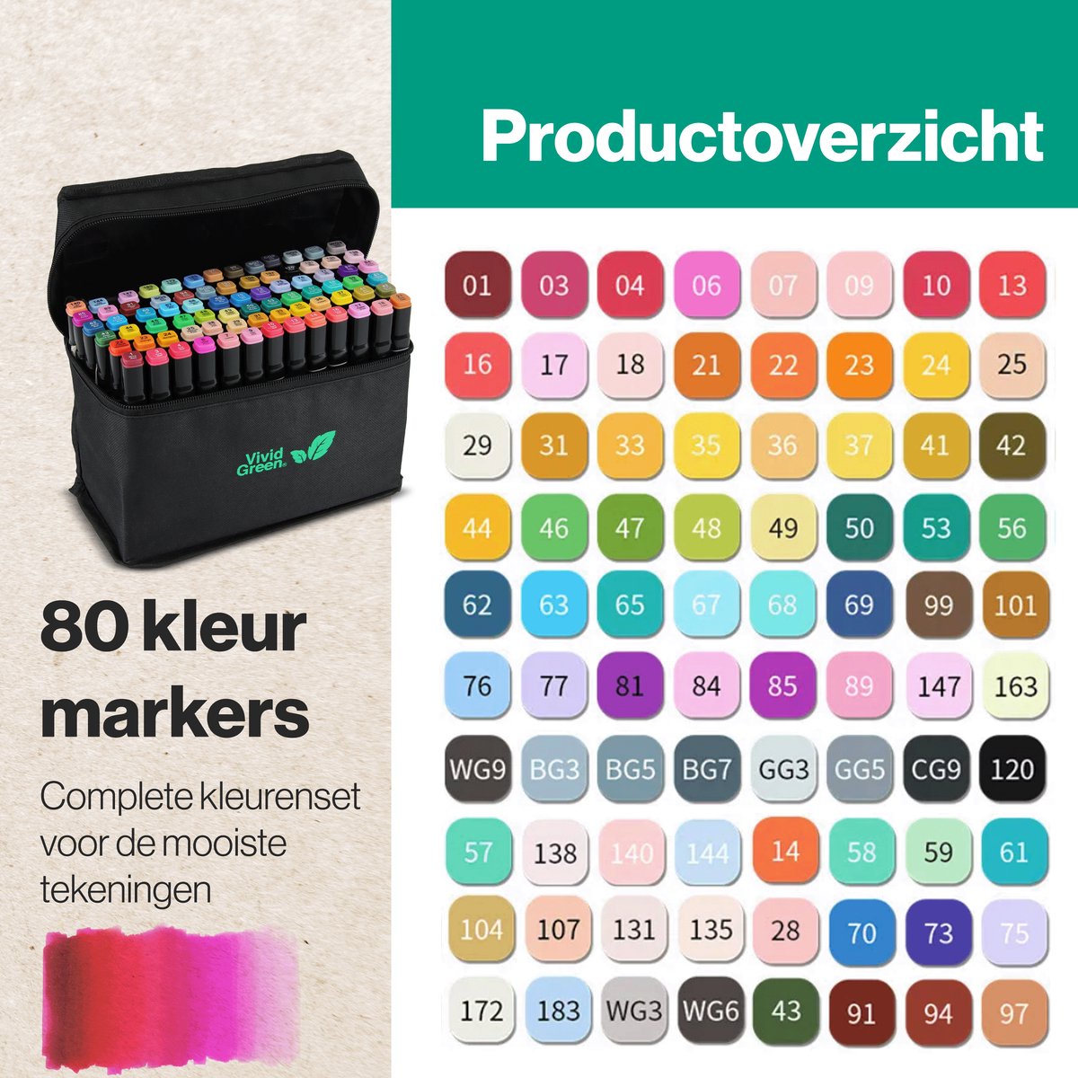 Twinmarkers 80 stuks voor volwassenen