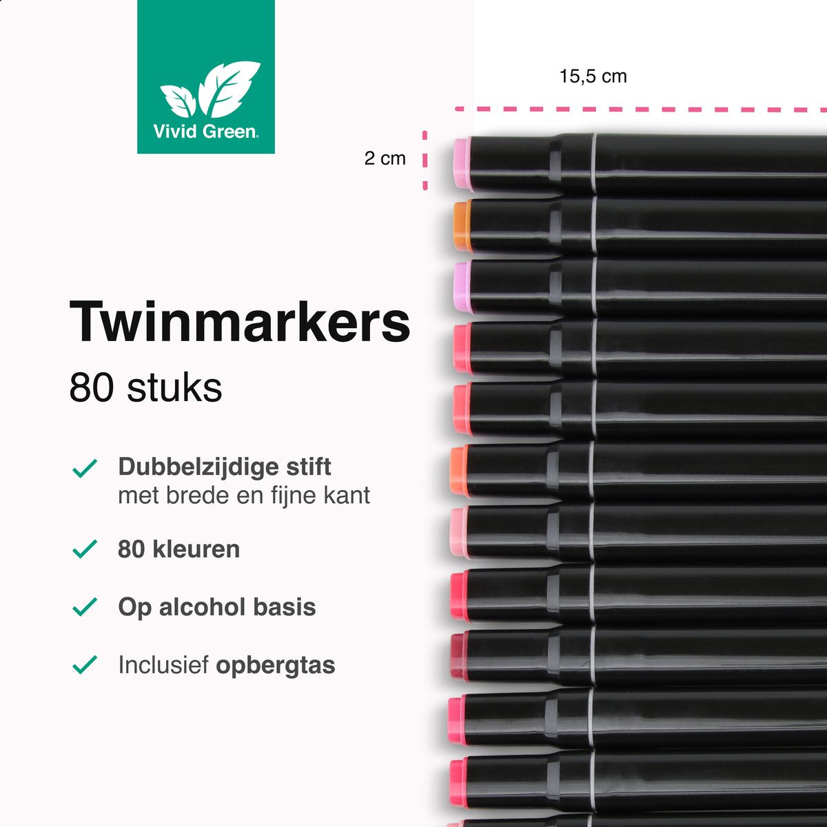 Twinmarkers 80 stuks voor volwassenen