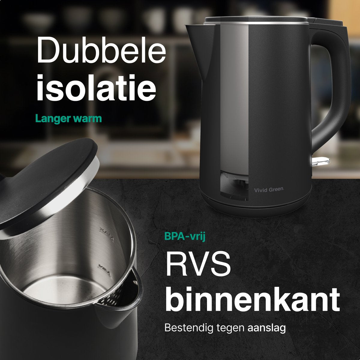 Waterkoker Dubbelwandig 2200W
