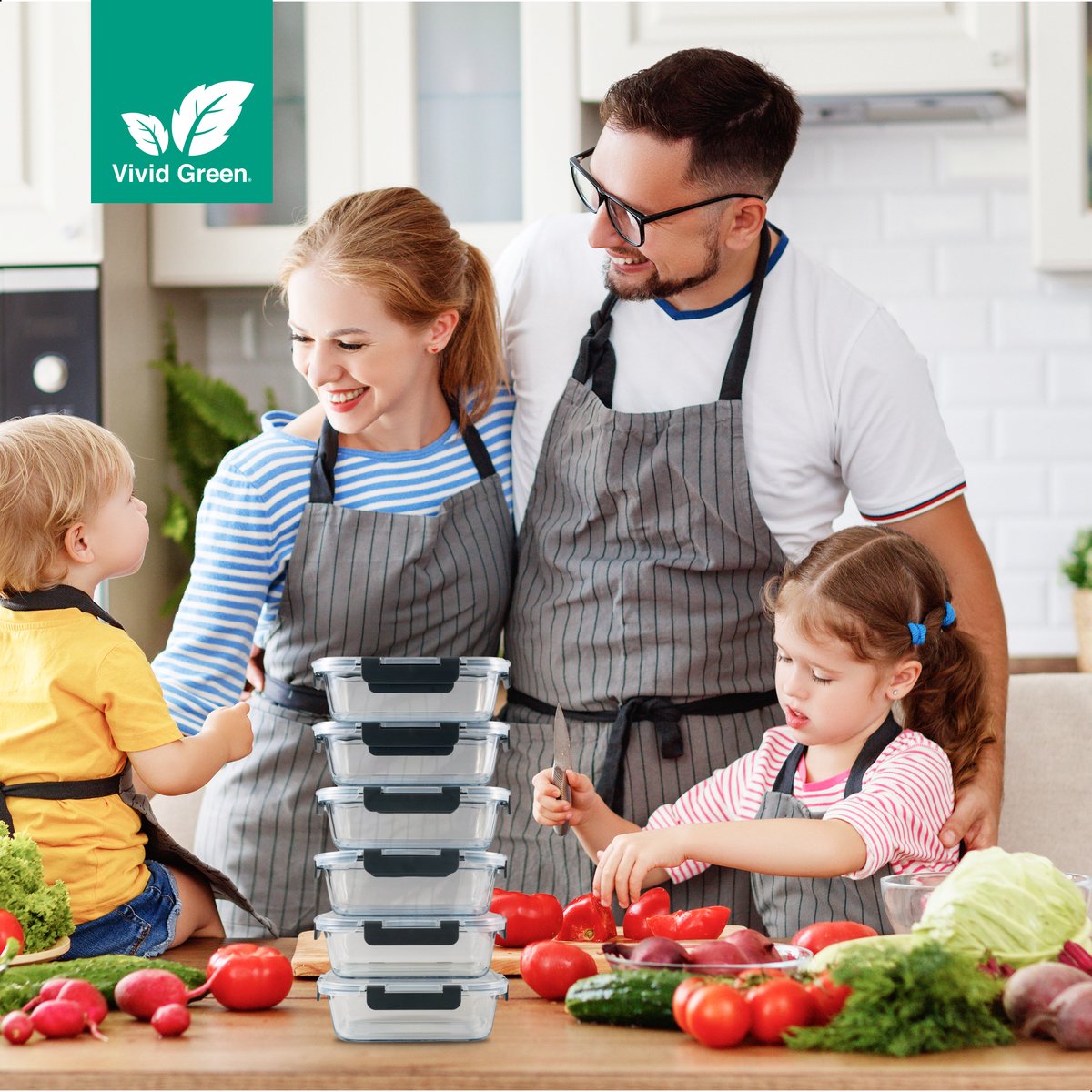 Vivid Green Meal Prep Bakjes Glas