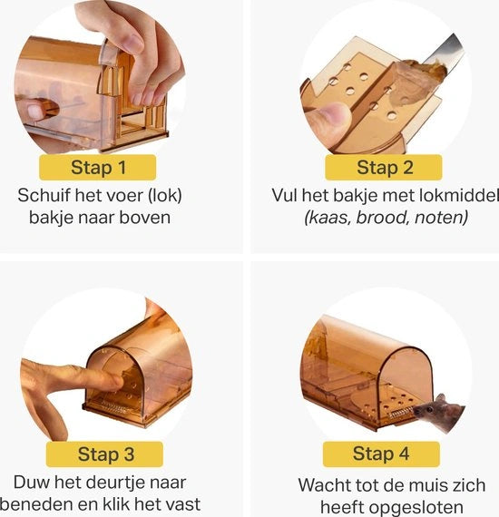 Vivid Green 2-Pack Diervriendelijke muizenval voor binnen & buiten