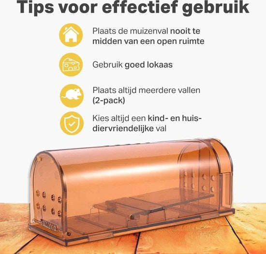 Vivid Green 2-Pack Diervriendelijke muizenval voor binnen & buiten