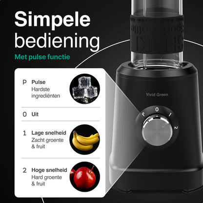 Vivid Green Blender met beker 1200W