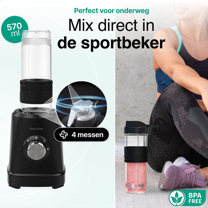 Vivid Green Blender met beker 1200W