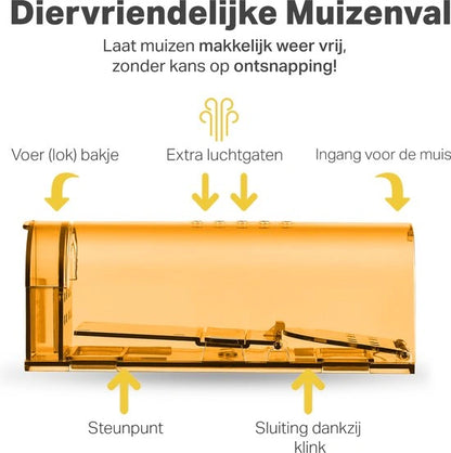 Vivid Green 2-Pack Diervriendelijke muizenval voor binnen & buiten
